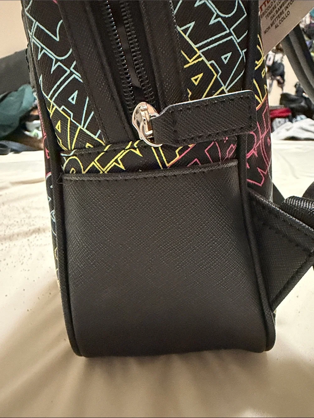 Loungefly Black Mini Backpack with Neon Star Wars Logo Print